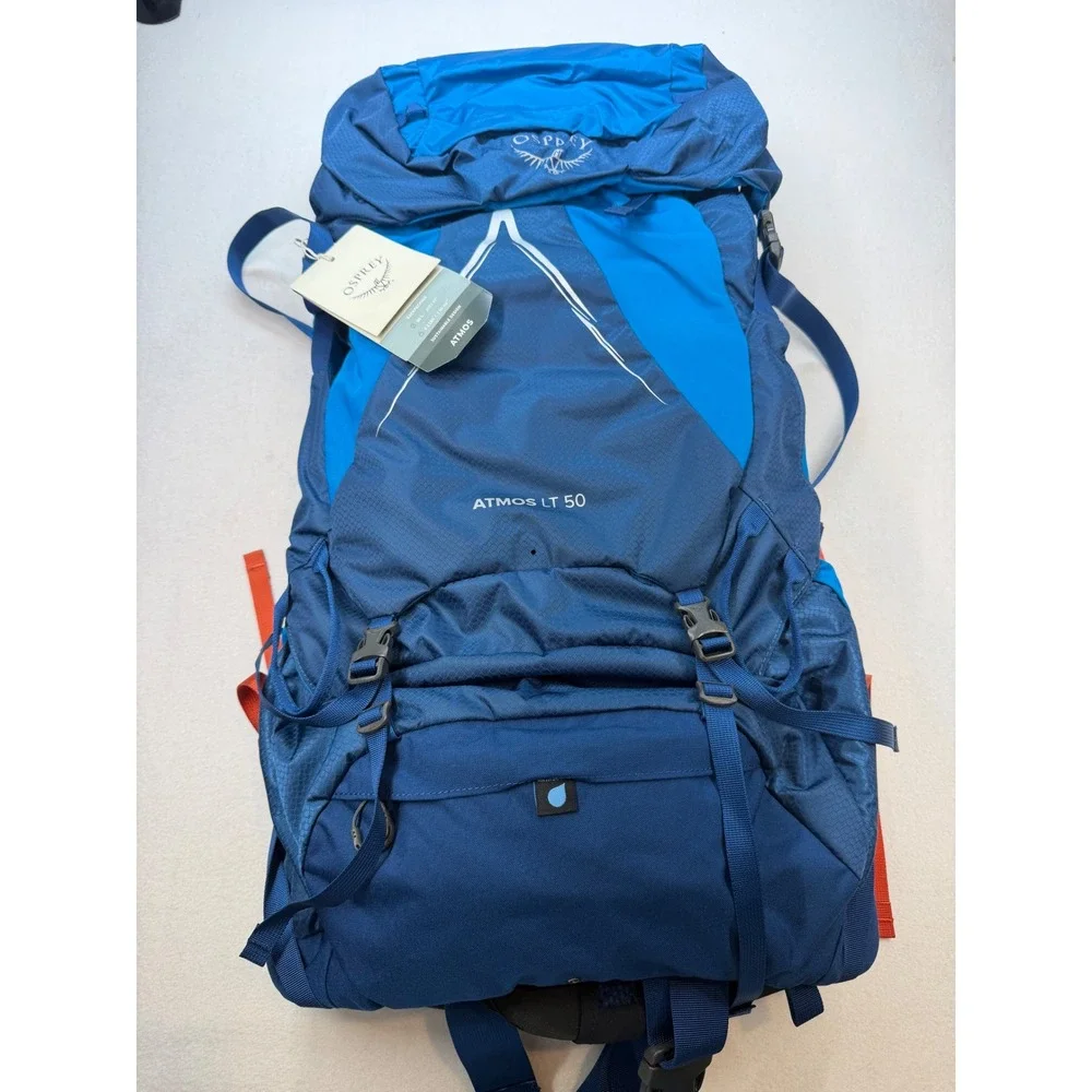 Osprey Atmos AG LT 50 Men's Backpacking Pack Scoria Blue L/XL New $300 Retail
